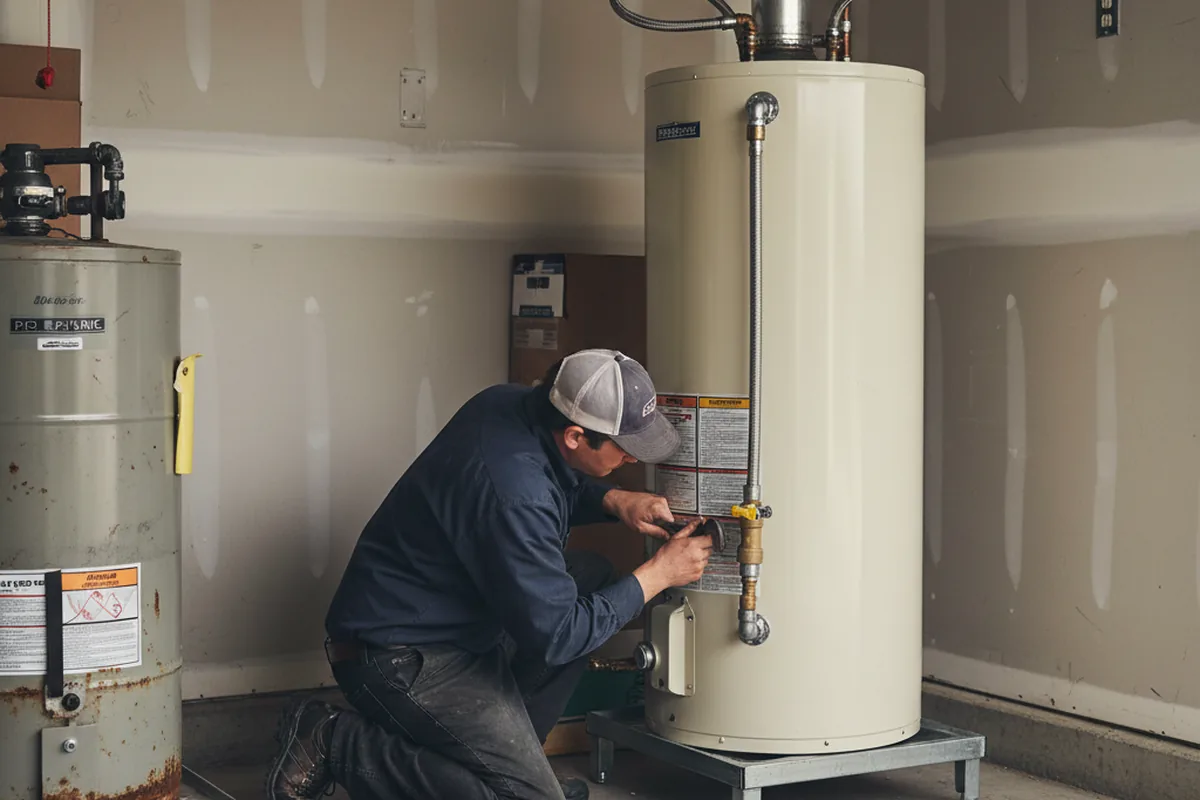 Water heater and shutoff valve replacement in South Lancaster